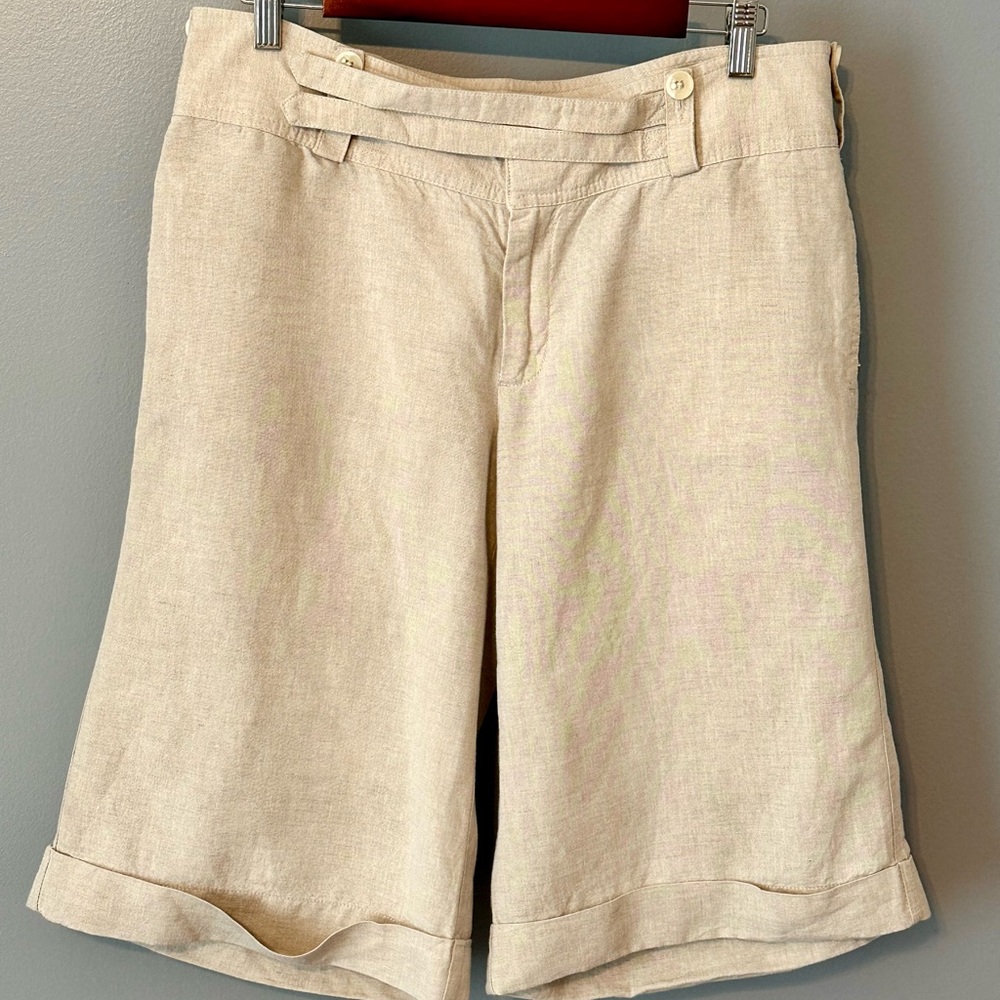 Banana Republic Khaki Wide Leg Cropped Pants, sz 12